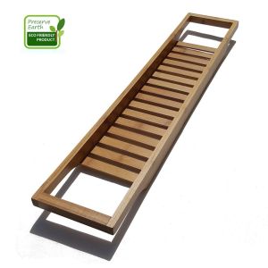 Antibacterial Bamboo Bathroom Supplies , Bamboo Towel Soap Display Rack