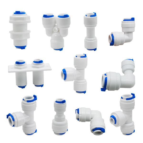 Buy Reverse Osmosis Quick Connect Hose Coupling 1/4" 3/8" Stem L Straight Tee Union Connector at wholesale prices