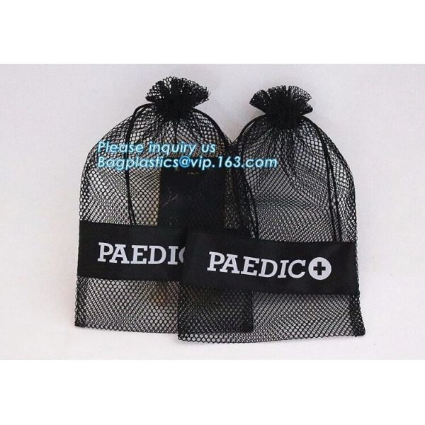 Mesh custom 210D Drawstring bag Backpack with Zipper Pocket,Mesh Drawstring