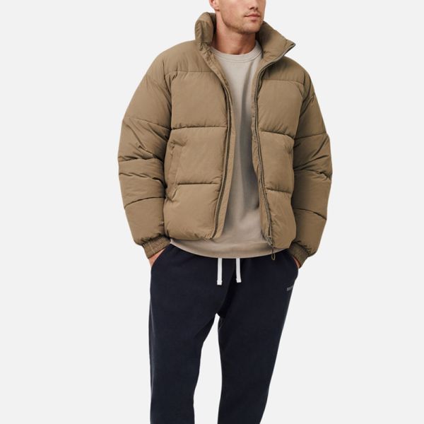 Clothing Manufacturer Designer Puff Padded Coat Oem Logo Oversized Men's Down Bubble Winter Custom Puffer Jacket
