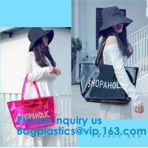 Beautiful Plastic PVC Beach Bag Clear Travel Cosmetic Bags, Fashion Clear PVC Beach Bag, Vinyl Plastic Bag, Envelope Clu