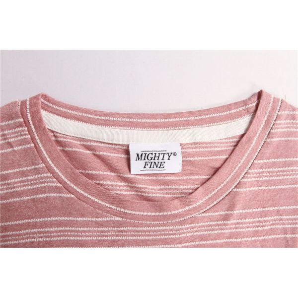 Stockpapa Pink Khaki Mens Striped Tee S M L XL