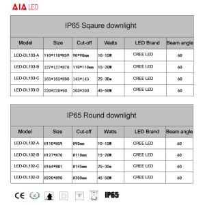 ip65 recessed down light aluminum COB ip65 downlight 0-10V dimmable led