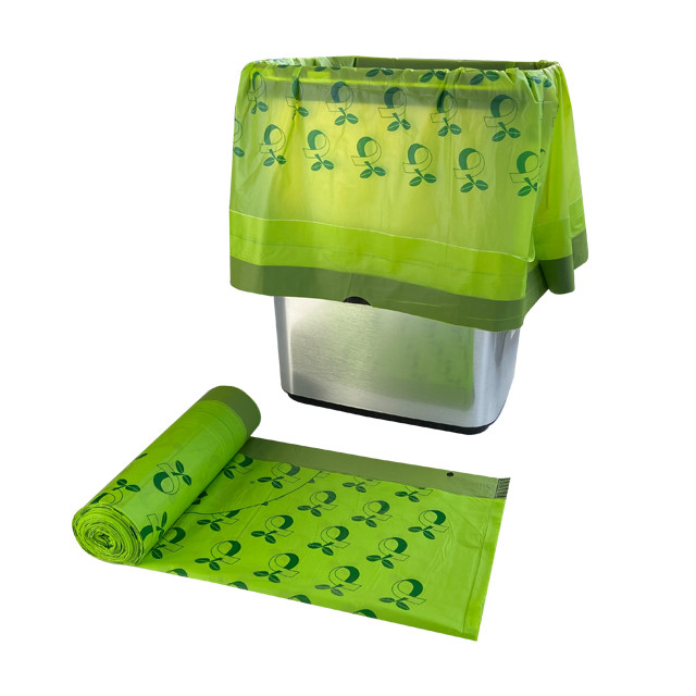 Customizable Compostable Garbage Bags 8 Gallon Drawstring Trash Bags