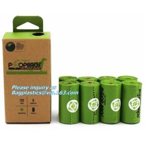 pet supplies products biodegradable plastic compostable pet poop bags, leak