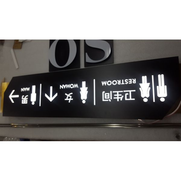 White 8000K Wall Mounted Light Box , 3D Lightbox Signage 2300*420*120mm