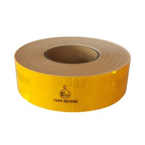 China Yellow Conspicuity Prismatic ECE Reflective Tape Scratch Resistance on sale