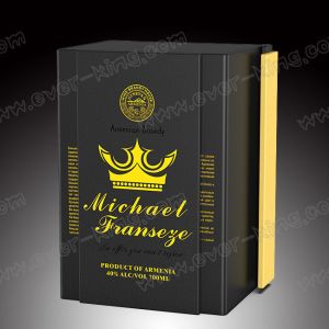 Luxury Matt Black Rigid Cardboard Whisky Paper Gift Box for Liquor Set Packaging
