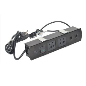 Multimedia Desk Power Outlet 1.5m Cable Long Two USB Charger Durable