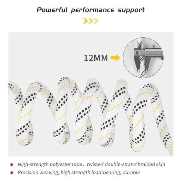 Customizable Outdoor Static Climbing Rope High Strength 12mm Diameter Polyester Rope For Camping