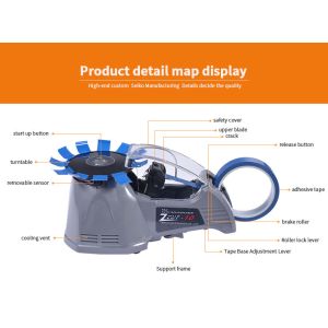 Auto Turntable Tape Dispenser Zcut 870 25mm Width ABS Material