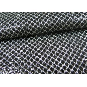 Foil Plain Polyester Glitter Stretch Mesh Fabric For Making Shoes Bags Wall