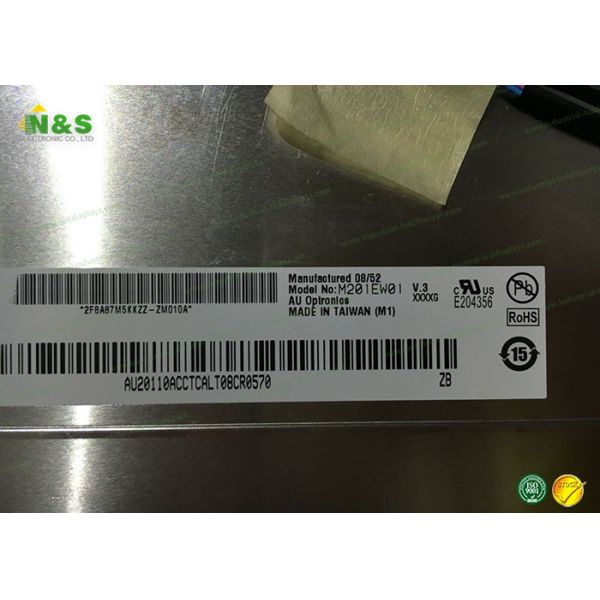 Normally Black M201EW01 V3 AUO LCD Panel 20.1 inch with 433.44×270.9 mm Active Area