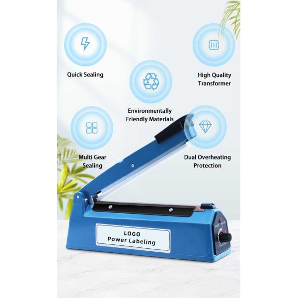 ZEQUAN Food Mini Impulse Heat Sealer for Manual Plastic Bag Sealing and Preservation