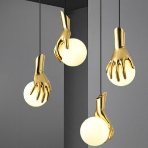 China Nordic Personality Restaurant Bedroom Bed Aisle Porch Decorative Glass Lamps Creative Copper Chandelier on sale