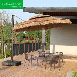 Teakwood Frame Waterproof Hawaiian Beach Umbrella for Hotel Restaurant Banquet