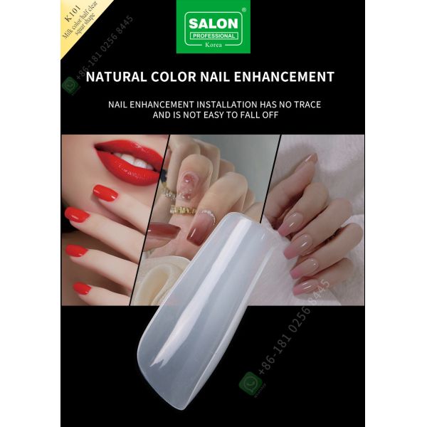 Buy Milk Color/ Half Square Shape French Acrylic Fake Nail with ABS Artificial nail False Nail at wholesale prices