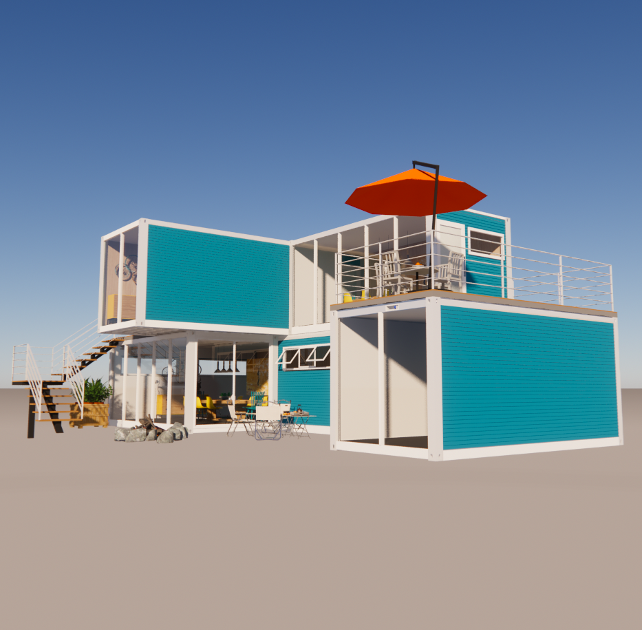 Detachable 20ft Flat Pack Luxury Small Living Container House with Aluminum Alloy Windows and Galvanized Steel Bending 180g