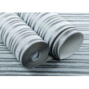 Black And Grey Striped Wallpaper / Contemporary Vertical Striped Wallpaper