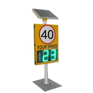 Road Warning LED Solar Digital Radar Speed Sign Portable Design 0-300KM