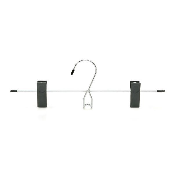 Buy Chrome Plated 12.9" Metal Pant Hangers With Clips at wholesale prices