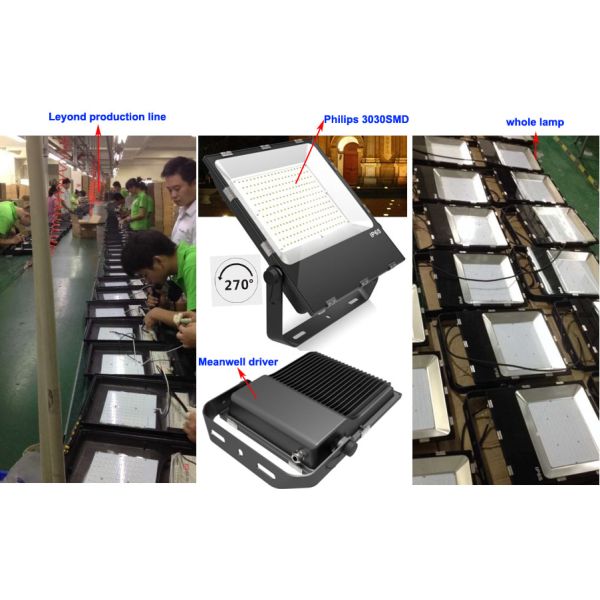 110lm/w 100 Watt Led Flood Light Warm White 120 Degree Beam Angl eFor Advertising