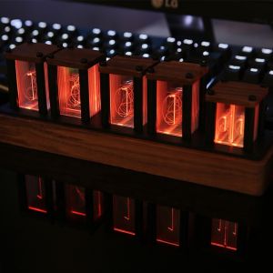 RGB Electronic Glow LED Tube Light Clock Square Shape