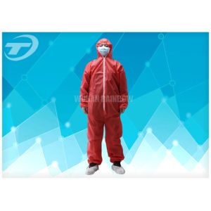 China Polypropylene Spunbond Disposable Coverall Suit With Hood Waterproof on sale