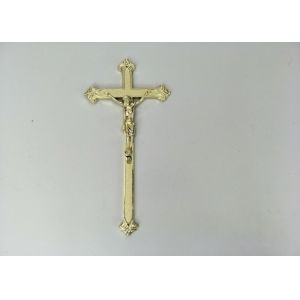 China 38.5×18.5cm Pale Gold PP Plastic Funeral Frucifix on sale