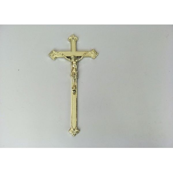Buy 38.5×18.5cm Pale Gold PP Plastic Funeral Frucifix at wholesale prices