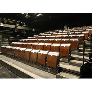 China Soft Retractable Granstands Power Operation With Padded Upholstered Seat Base on sale