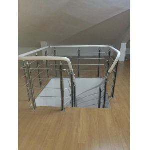 Spiral StaircaseVH05S Spiral Stainless Steel Stair Tread Beech Curved Glass