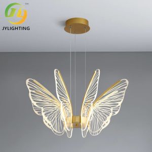 D680*H1200mm Modern Art Transparent Butterfly Chandelier For Bedroom Living Room