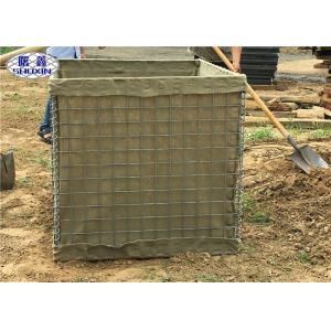 Galvanized Defensive Bastion Wall , Welded Gabion Bastion Blast Wall