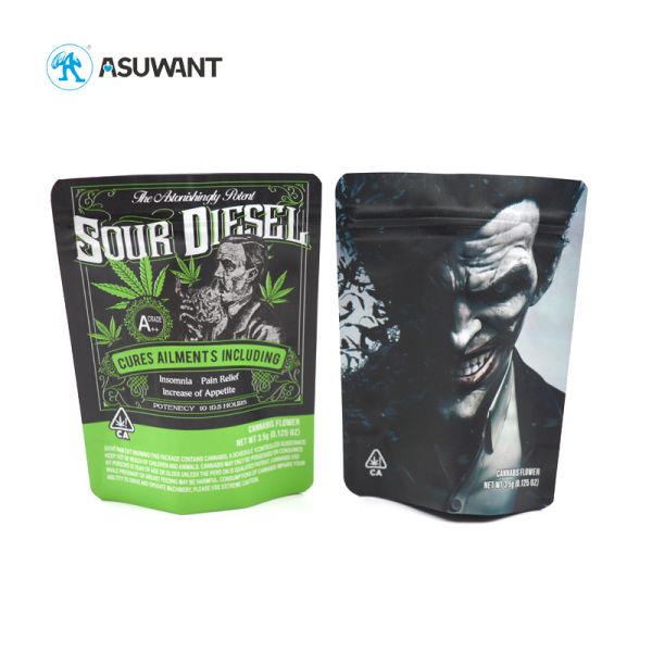 Resealable Smell Proof Mylar Bag Pre Roll Cookie Weed Packaging