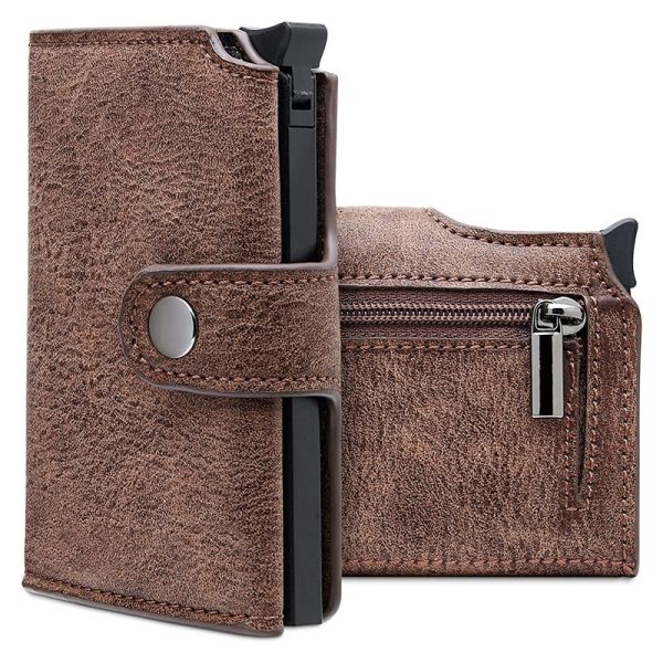 Effortless Card Access with Automatic Ejection and Genuine Leather RFID Card Holder