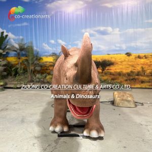 Animatronic Animals Simulation Rhino For Amusement Park Decoration