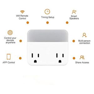 Tuya App Wifi Smart Plug Remote Control Socket US Standard And Night Light Works