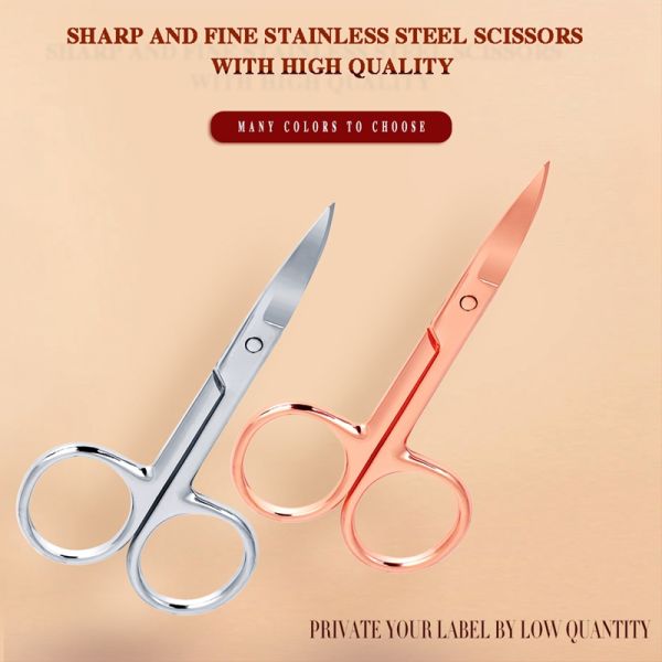 Private Label Silver Eyebrow Scissors Tattoo Accessories For Microblading