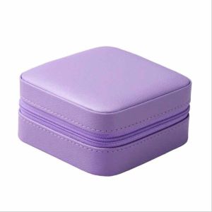 10cm 5cm Personalized Travel Jewelry Case Purple PU Jewelry Box