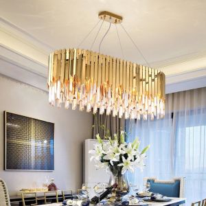 4000K 5000K Large Luxury Gold Modern Crystal Chandelier High Translucent