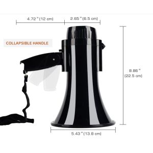 Public Address 20W Outdoor Bullhorn Speakers Megaphone Bluetooth 235 X 200 X