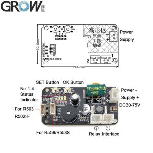 GROW KS220-L+R502-F DC30-75V Fingerprint Control Board 2 Relays Admin/User