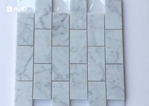 China Mosaic Carrara Marble Floor And Wall Tiles 18pcs Sheet Corrosion Resistance on sale