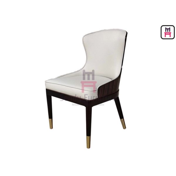 Hotel Restaurant Chairs with High Glossy Backrest Comfortably Upholstered