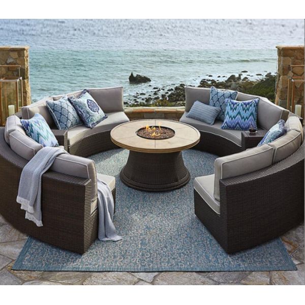 Outdoor Leisure Courtyard Villa Garden Outdoor Arc-Shaped Combination Of Aluminum Alloy Waterproof And Sunscreen Rattan