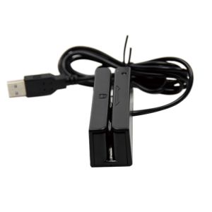 Bi Directional Black Manual Magnetic Card Reader Writer With USB RS232C PS2