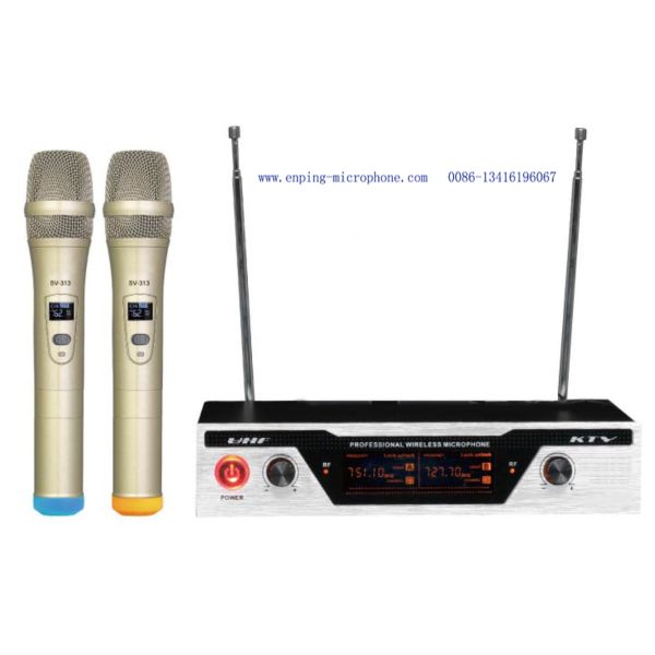 GL-313 two-handheld VHF colorful wireless microphone with screen / micrófono /
