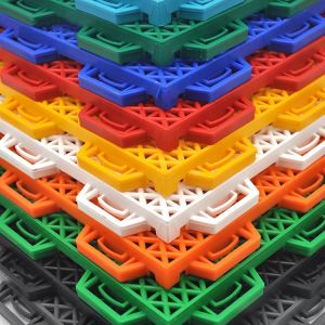 Red Matte PP Recyclable Interlocking Sports Tiles 20mm Thickness