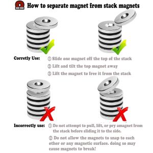 Kellin Neodymium Magnet Disc with Countersunk Pair Magnetized Refrigerator